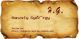 Hanzely György névjegykártya